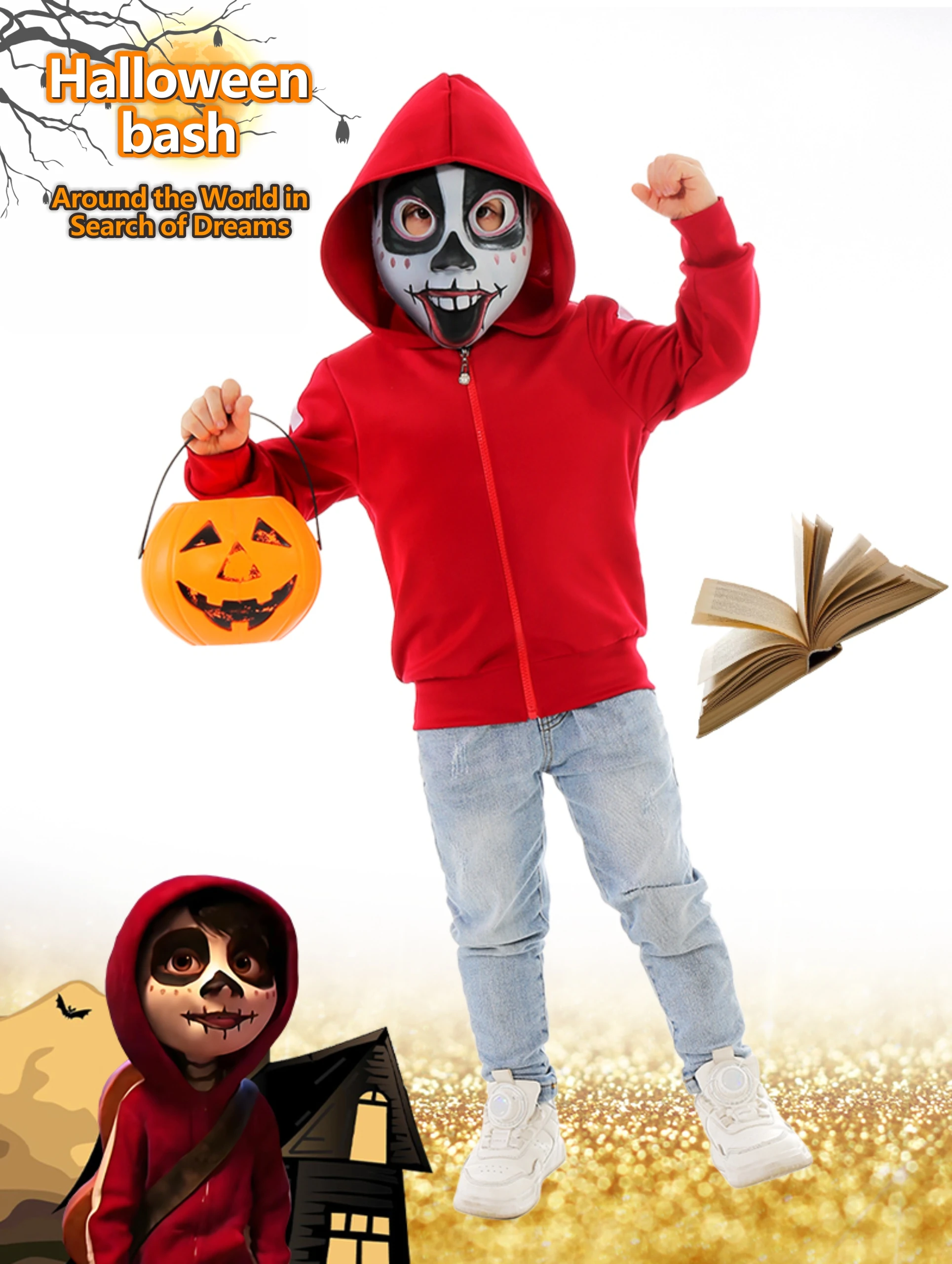 Коко мальчики девочки подростковые костюмы на Хэллоуин Марди Гра день мертвецов