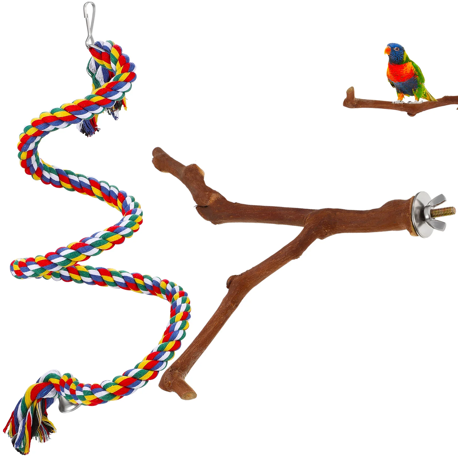 

Bird Perch Perches Stand Parakeet Cage Toy Parrotrope Wood Standing Tree Natural Toys Birds Branch Accessory Scratching Place