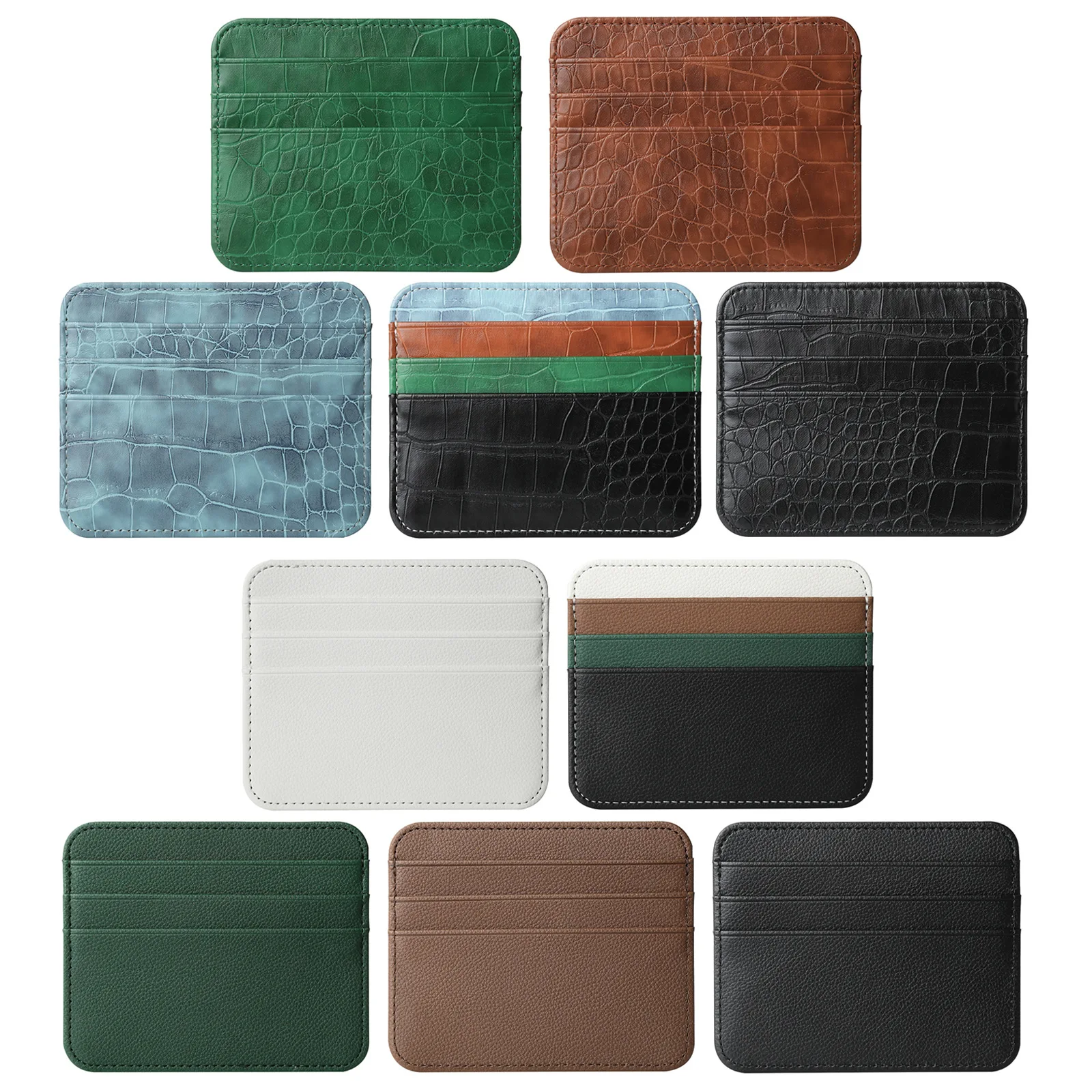 

1Pc Pu Leather ID Card Holder Color Bank Credit Card Box Multi Slot Slim Card Case Wallet Women Men Business Card Cover