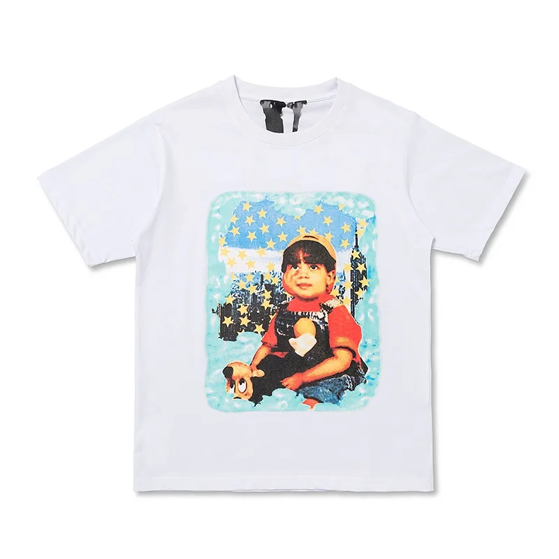 

New Vlone Short Sleeve T-shirt Loose Male and Female Couples Wear Half Sleeve