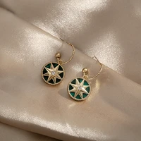 baroque hoop earrings for women simple jewelry trend drop dangle gold green earrings fashion accessories wedding gift
