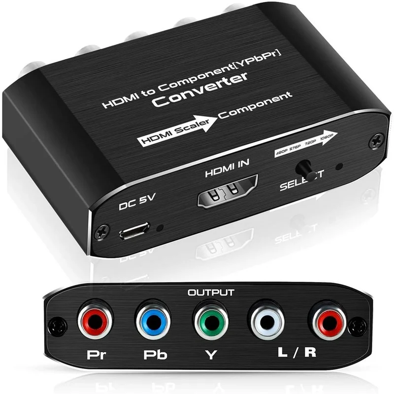 

YPbPr To HDMI-compatible 4K 60Hz Video Audio Converter Adapter for DVD PSP Xbox PS2 To HDTV Monitor 5RCA RGB