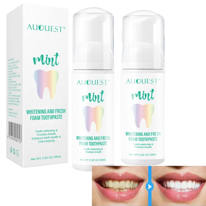 

3pcs*60ml Mousse Toothpaste Foam Teeth Whitening Stain Removal Mouth Breathing Freshener Tooth Cleaning Care Dental