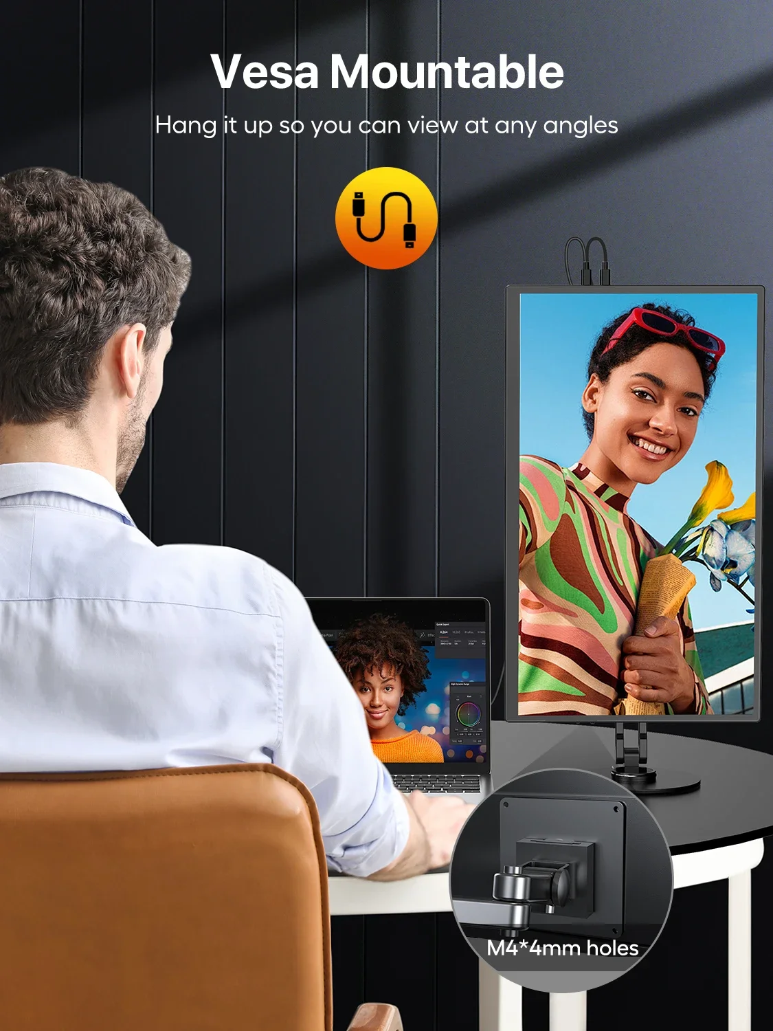 Портативный сенсорный монитор Cdisplay 18 5 дюйма 120 Гц КД/м²