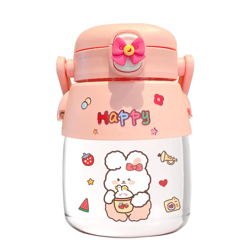 

900ml Water Bottle High-value Girls 2021 New Straw Cup Sports Portable Large-capacity Big Belly Net Red Plastic Cup