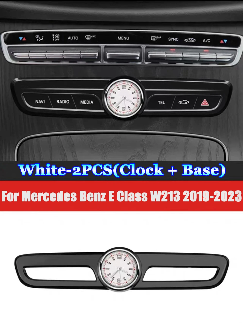 

Для Mercedes Benz C Class W205 E Class W213 GLC X253 2015-2023 автомобильные аксессуары центральная консоль кондиционер кварцевые часы