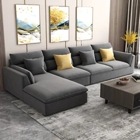 modern small family nordic style light luxurious flannelette cloth sofa living room science and technology cloth sofa combinatio