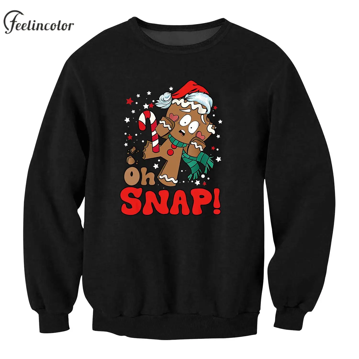 Oh Snap Gingerbread Man Рождественские толстовки для женщин и мужчин черный бежевый