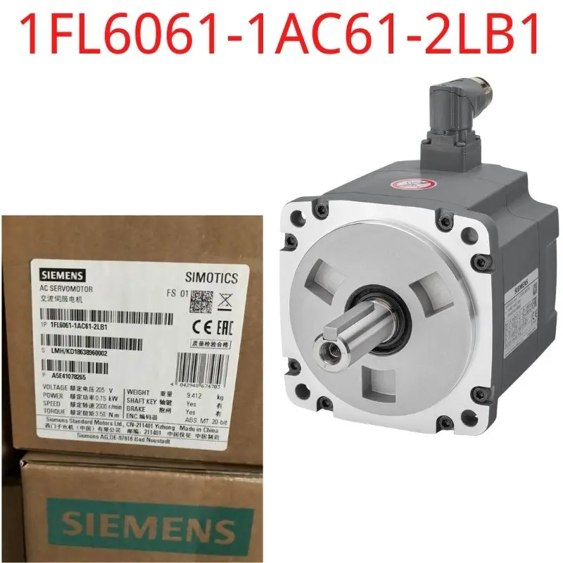 

1FL6061-1AC61-2LB1 Brand New SIMOTICS S-1FL6 Operating voltage 3AC 400 V Pn=0.75 kW; Nn=2000 rpm M0=4 Nm; MN=3.58 Nm