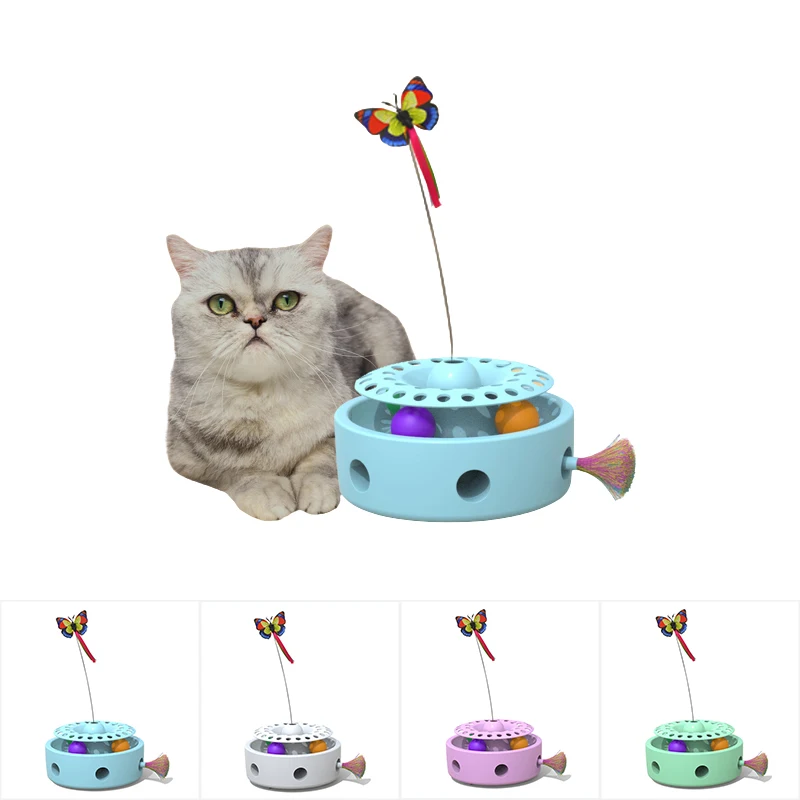 Умная игрушка для кошек Бабочка 3 в 1 зависающее перо на 360 ° телескопическая