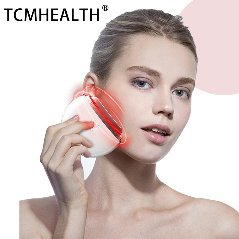 TCMHEALTH Electric Scrapping Instrument Heating Vibration Color Light Micro Current Lift Tightening Eye Neck Face Massager