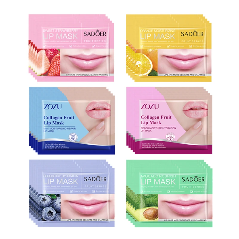 

30pcs Fruits Lip Mask Moisturizing Anti-wrinkle Collagen Lip Patches Plump Lips Beauty Skincare Lips Pads Lipmask Skin Care