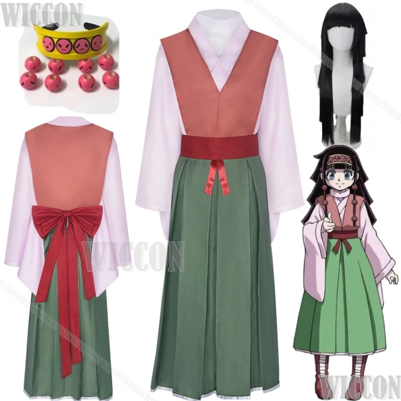 Alluka Zoldyck аниме охотничий Aruka Zorudikku косплей костюм реквизит длинный черный парик