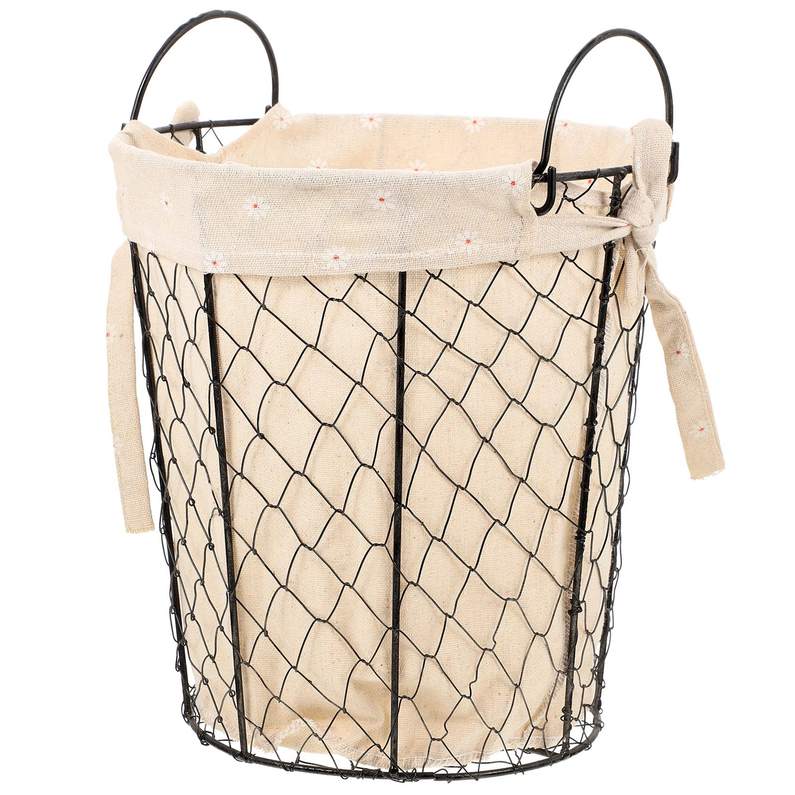 

Basket Storage Wire Baskets Laundry Metal Hamper Clothes Bins Box Dirty Nursery Shelf Liner Round Utility Bin Open Toy Mesh Iron