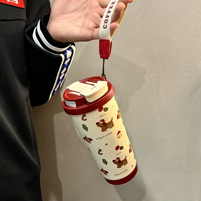 Милые рождественские чашки с соломенным фильтром милая кофейная кружка