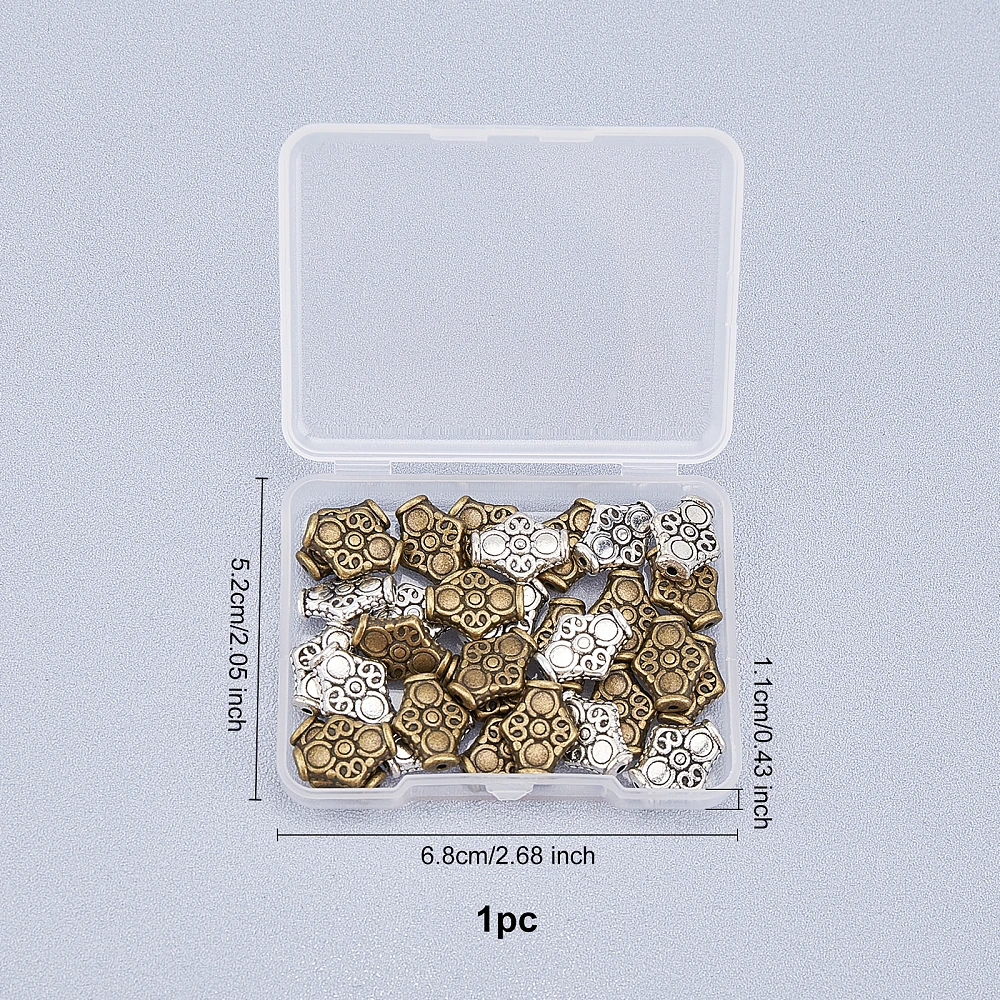 Бусины из сплава без свинца и кадмия, ромбовидные, разноцветные, 15x12.5x4.5мм, отверстие: 1.5мм, 2 цвета, 20 шт.цвет, 40 шт.коробка (art.: 3920da7cef4e9) - 3920da7cef4e9