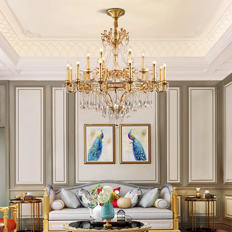 Европейские подвесные светильники латунные для гостиной освещение столовой