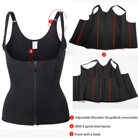 Mulher Cintura Treinador Corset Zipper Shaper Model
