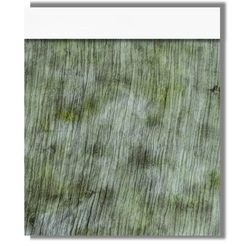 Зеленая пастбище грязный краситель печатная плиссированная полупрозрачная