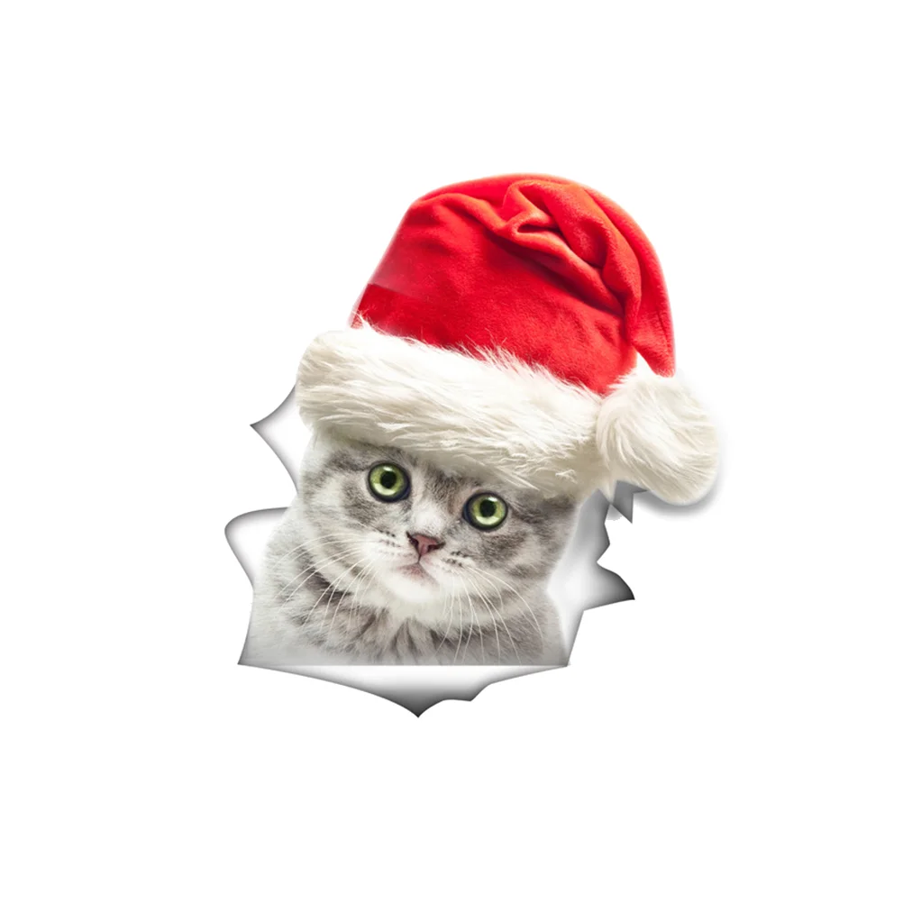 

3 Wall Decors Cat Christmas DIY 3D Vivid Removable Wall Stickers for Kitchen Offices