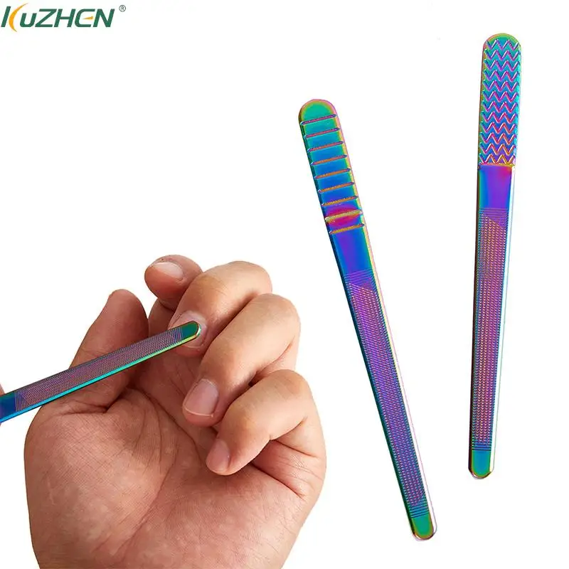 

Пилки для ногтей, прочная нержавеющая сталь, профессиональная двухсторонняя шлифовальная пилка для ногтей, буфер для шлифовки ногтей, инст...