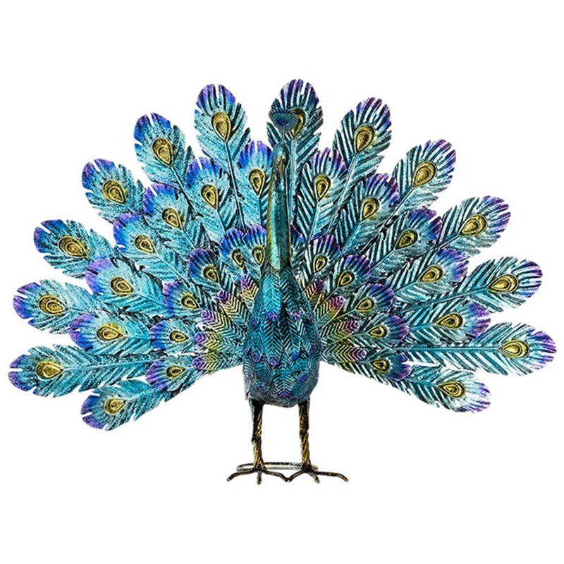 

Garden Metal Art Decorative Sculpture Peacock Statue Decor Peacock Sculpture For Lawn Patio Decor S