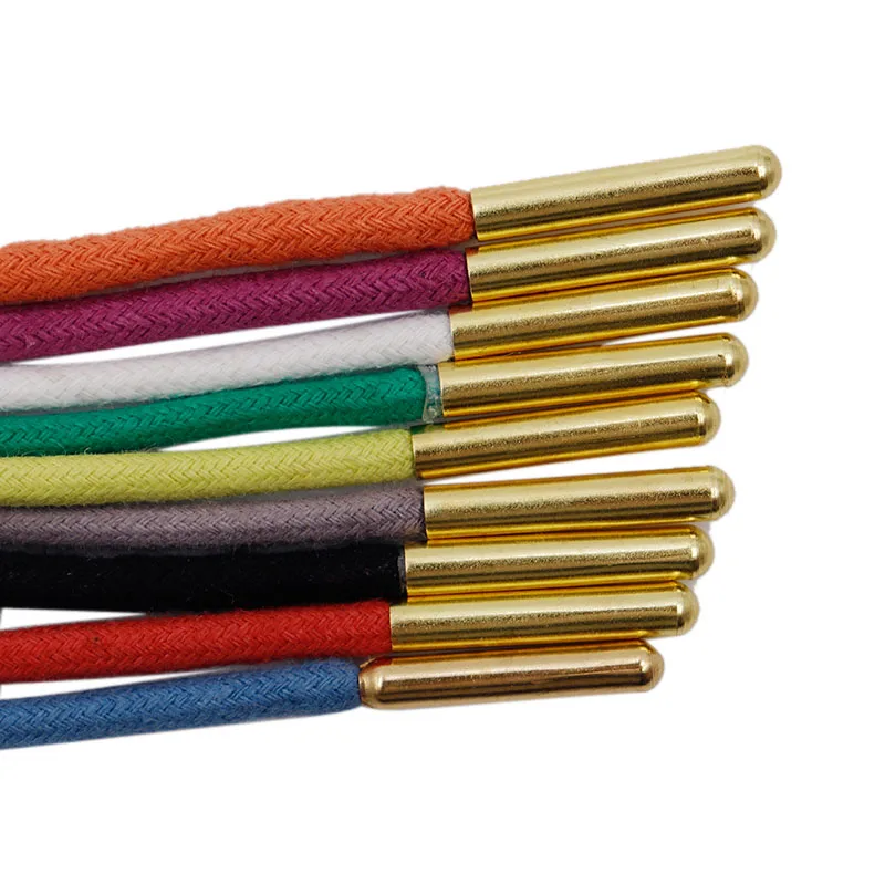 Coolstring 100Pairs Waxed Lacets Durable 3MM Thiny Boots Shoelaces With Golden Metal Aglets Shoe Decoration Affordable Wholesale