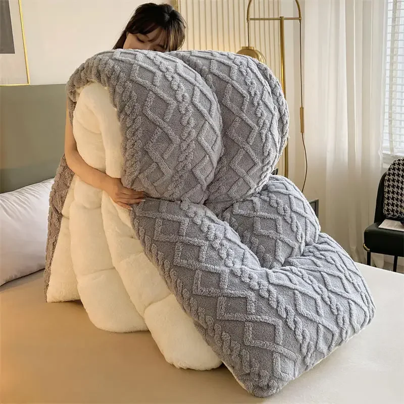 

Новое однотонное толстое теплое зимнее одеяло, постельное белье, очень теплое стеганое одеяло для ухода за кожей, одинарное одеяло для студенческого общежития