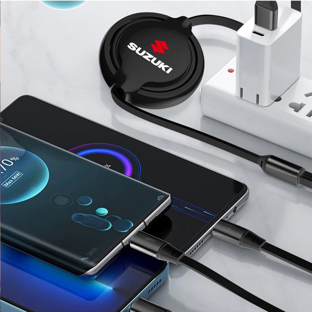 Фото Кабель для быстрой зарядки 3 в 1, шнур для зарядки нескольких USB для Suzuki Alto AX100 Liana Gsxr 600 750 Celerio Cross Grand Vitara Liana №4