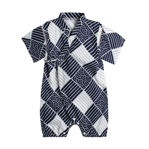 Кимоно в японском стиле для детей 0-24 м, ретро Ромпер, халат, Униформа, Пижама для младенцев, цветочный костюм