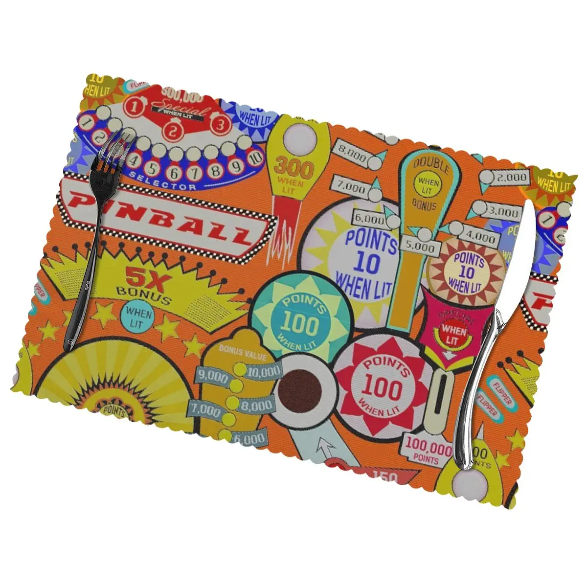 

Pinball Non-Slip Insulation Place Mats for Kitchen Dining Table Washable Placemats Bowl Coaster Cup Mat Set of 6