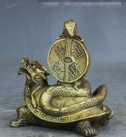 Китайский латунный феншуй богатство Дракон-черепаха зодиака