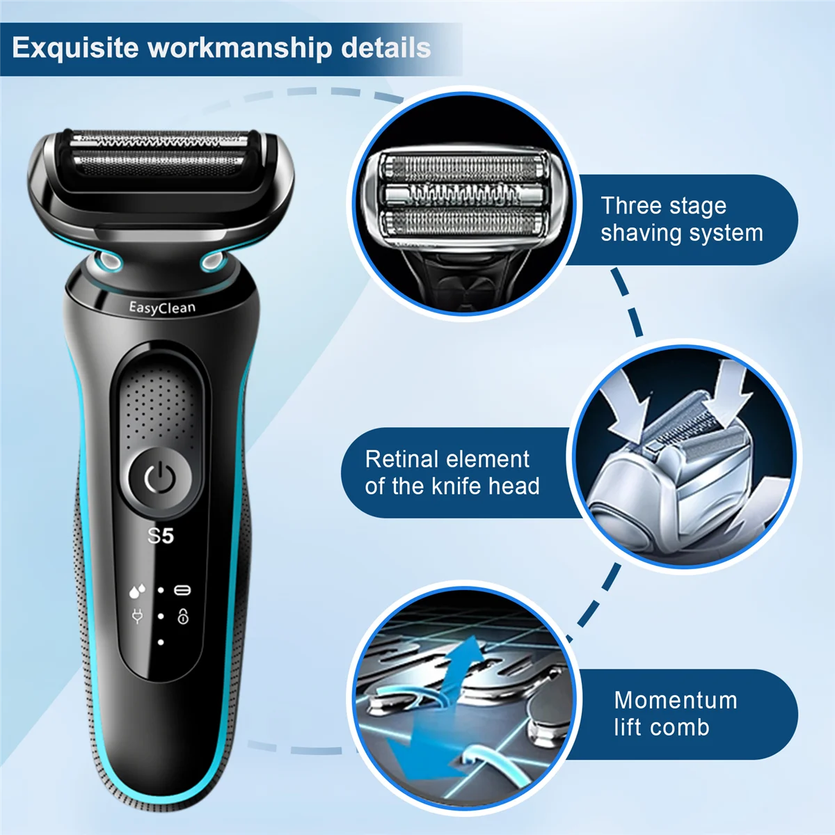 Сменная головка для Braun Series 5/6 Shaver 53B 50-R1000S/50-B1300S 6075Cc
