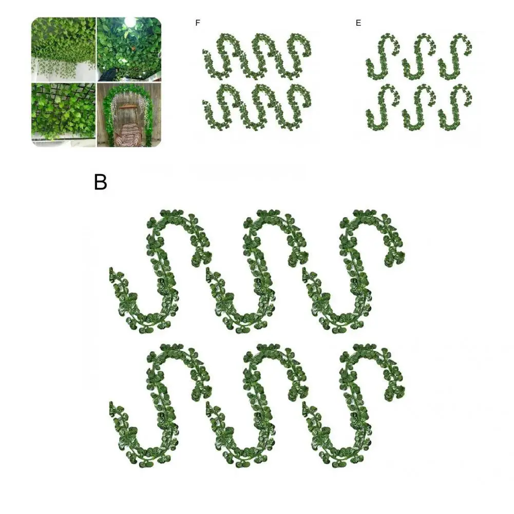 

Portable 6Pcs Reliable Realistic 36 Leaves Artificial Vine Faux Silk Flower Artificial Rattan Beautiful for Living Room