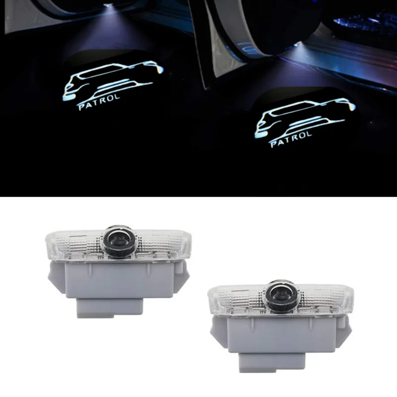 

2 Pcs Car Door LED Logo Light Courtesy Projector Welcome Lights Ghost Shadow Lamp Compatible with For Nissan Patrol Y62 Armada