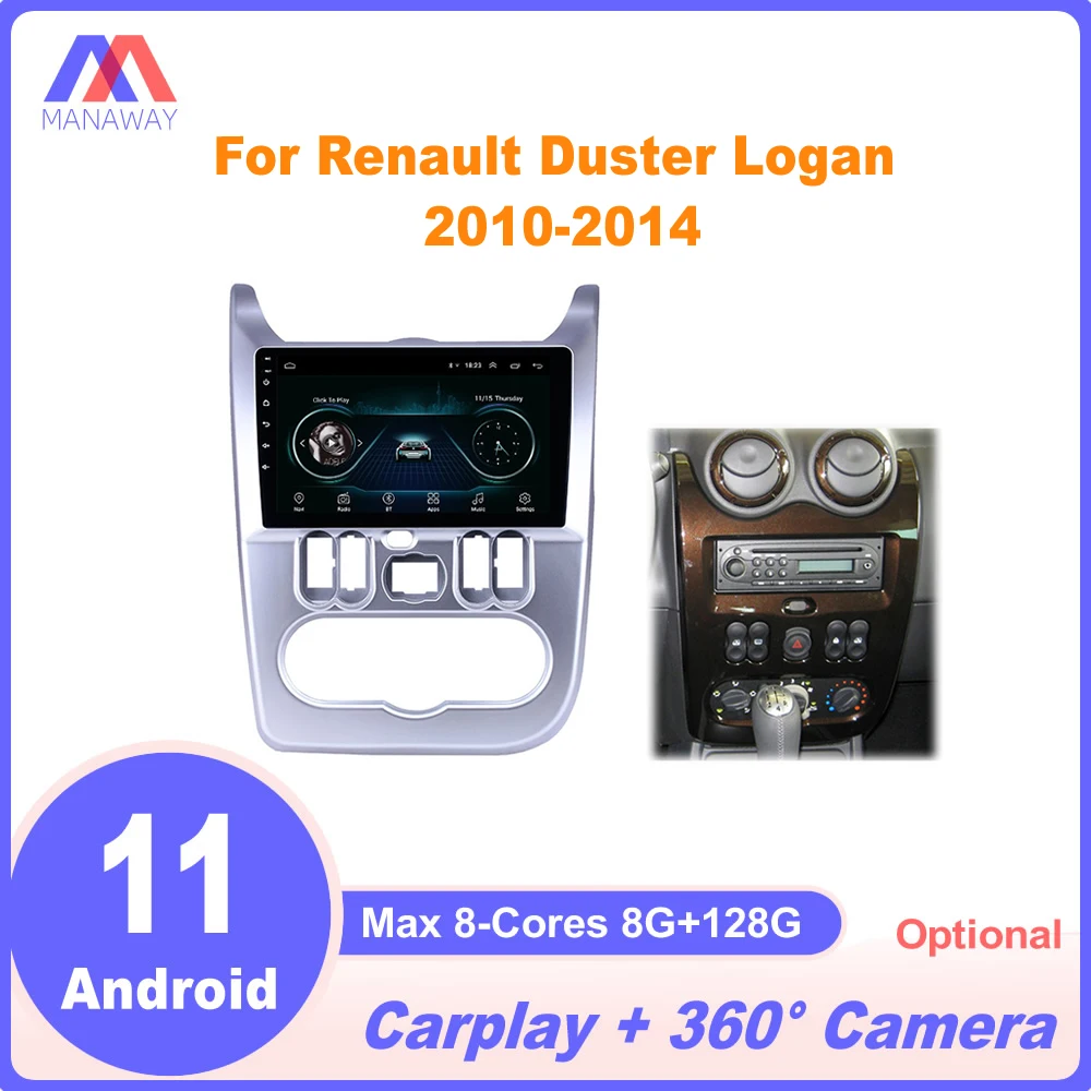 

9" Android Player For 2009-2013 Renault Duster/Logan AUX DSP CarPlay Car Radio Stereo Multimedia Video MP5 Navigation GPS 2Din