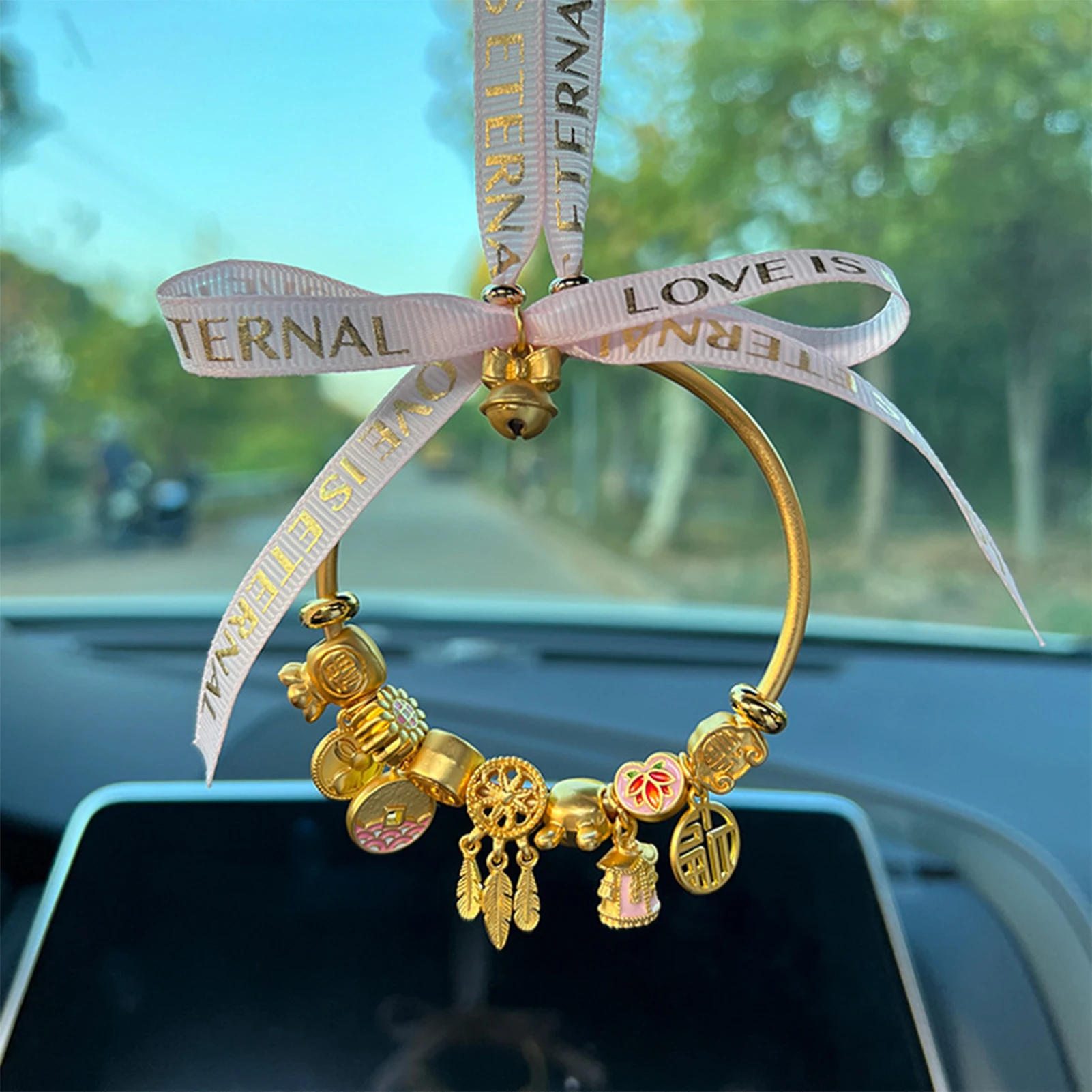 

Ленточный браслет, украшения для автомобильного зеркала, легкий подвесной орнамент «сделай сам» для окна, крыльца