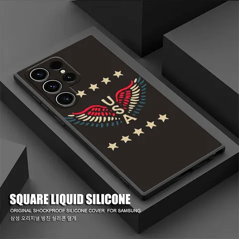 Чехол с пятиконечной звездой и американским флагом США S25 Ultra для Samsung Galaxy S25 S24 S23 S20 S21 FE S22 Ultra S10 Plus, мягкий чехол для телефона