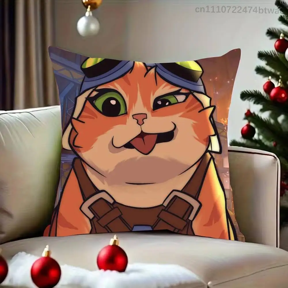 Фото Наволочка O-Overwatch Fika Jetpack Cat с принтом для гостиной, спальни, отеля, декоративная наволочка с рисунком и защитой от загрязнений №2