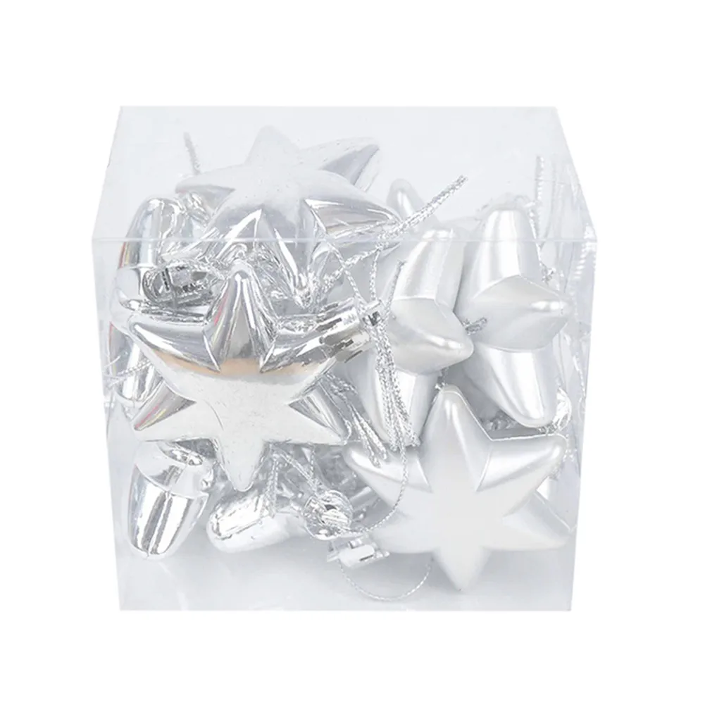 Мини-блестящий матовый шестиконечный звездный рождественский шар подвесные