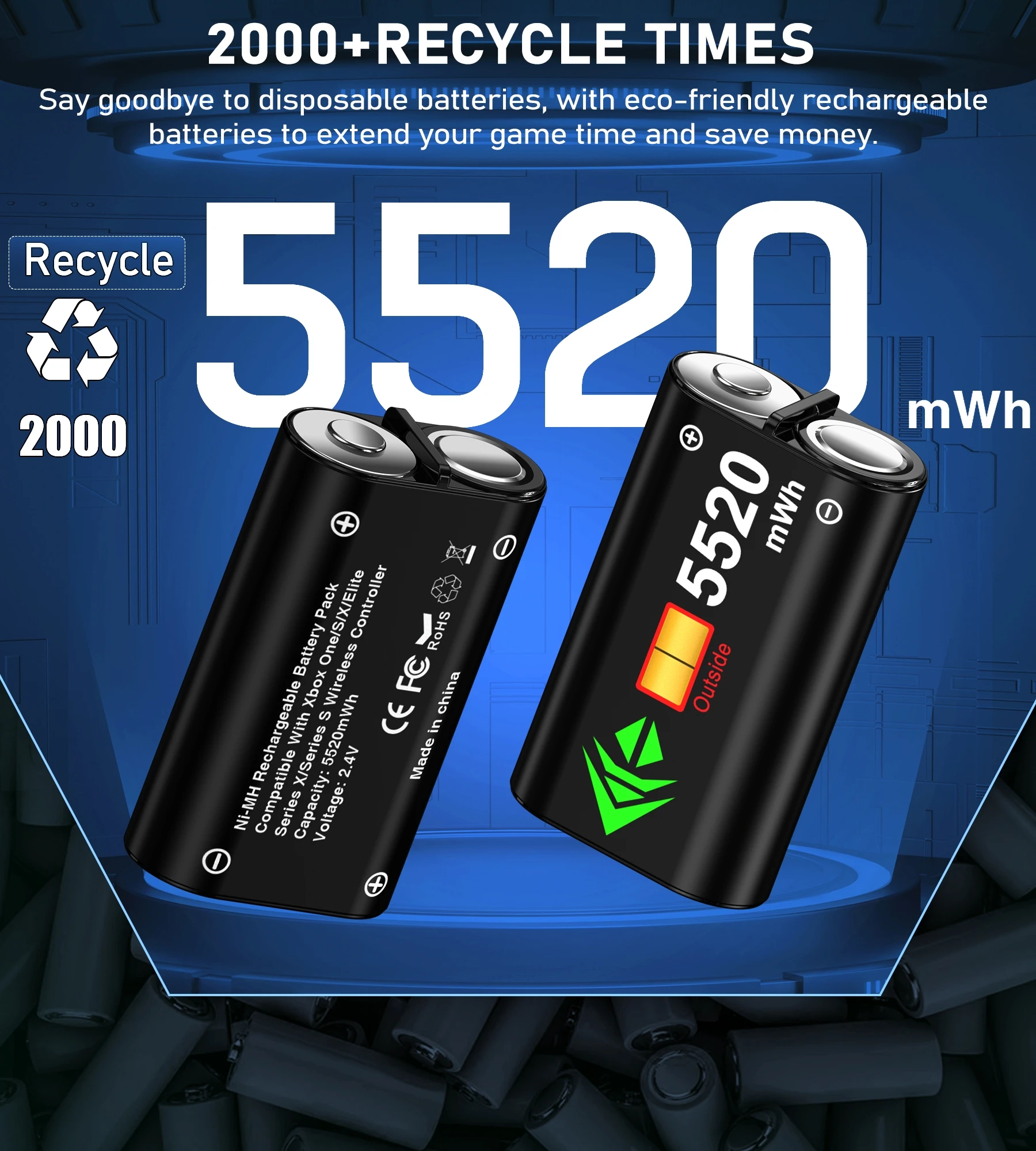 Док-станция для зарядного устройства DinoFire Xbox One/S/X | Беспроводной контроллер Series X/S