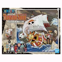 original bandai anime one piece original thousand sunny boat pirate ship figure pvc action figure toys assemble model kit