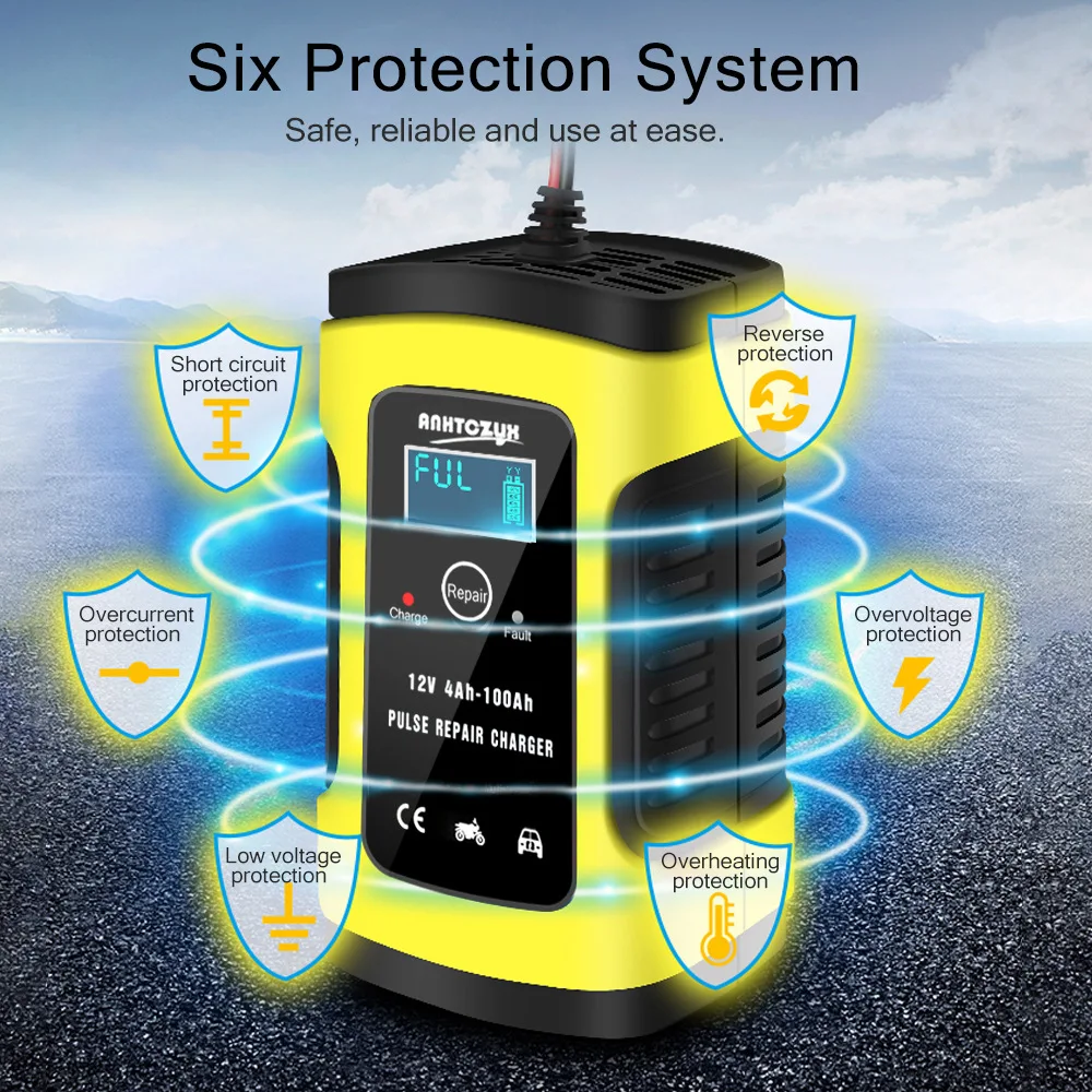 Автомобильное зарядное устройство 12 В умный импульсный ремонтный аккумулятор с