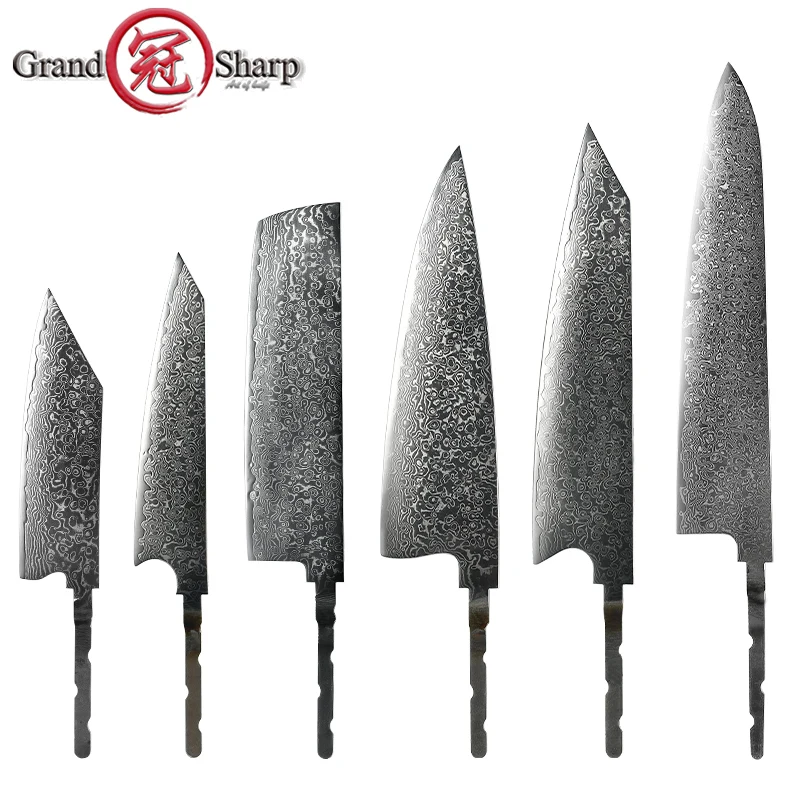 Японские зеркальные лезвия GRANDSHARP из дамасской стали VG10 кухонные ножи столовые