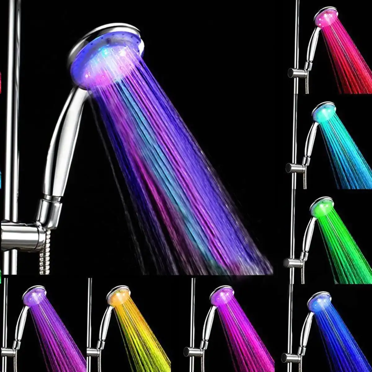 

LED 7 Colors Shower Head Automatic Color Changing Led Light Glowing Shower Bathroom Hand held Water Saving Luminous Shower Head