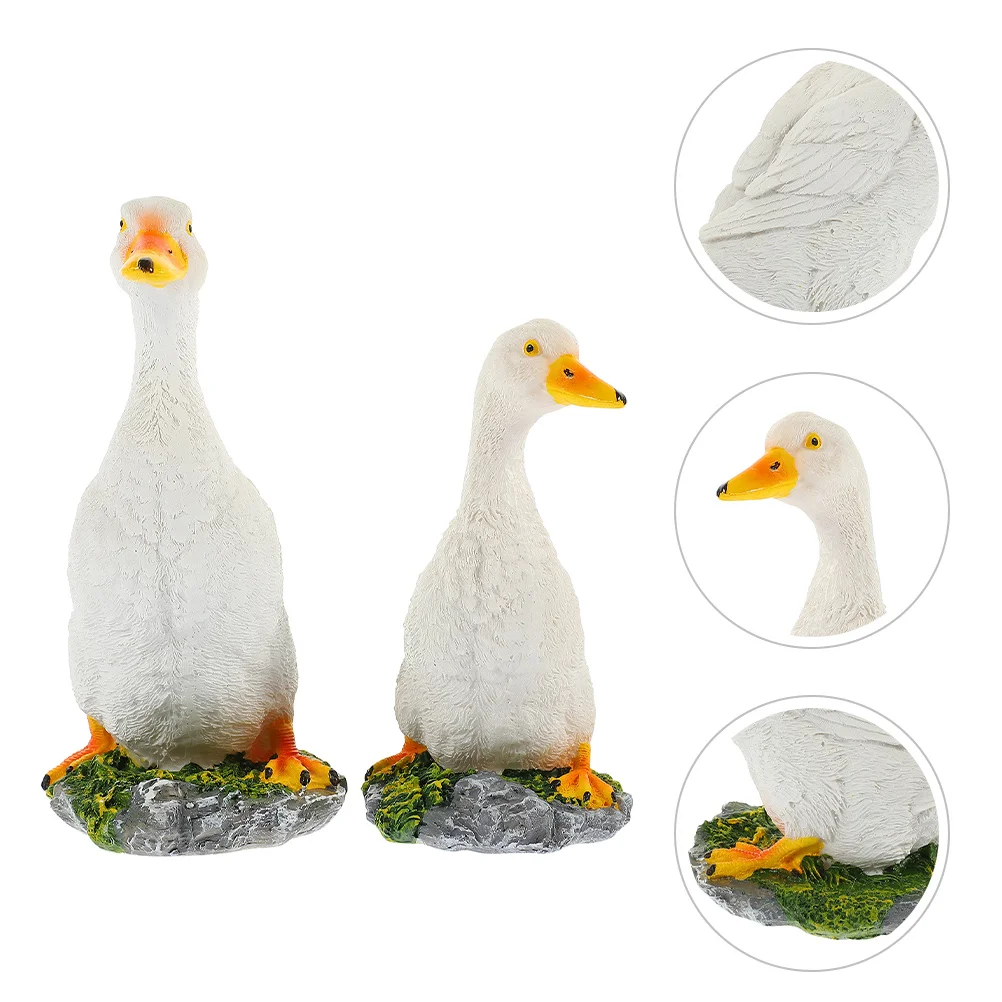 

2Pcs Garden Ornaments Decorative Resin Artificial Duck Modeling Ornament Duck Modeling Decorative Duck Model Ornament