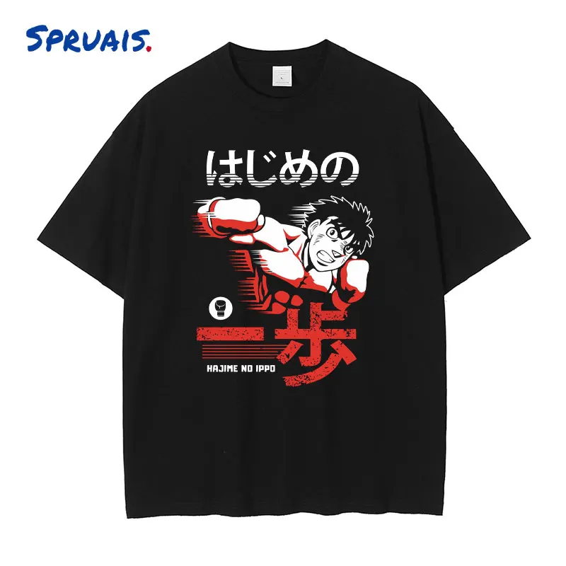 

Hajime No Ippo T-shirts Streetwear Anime The Fighting Tshirt Manga Makunouchi Ippo Tops Tees Harajuku Short Sleeve T Shirt Men