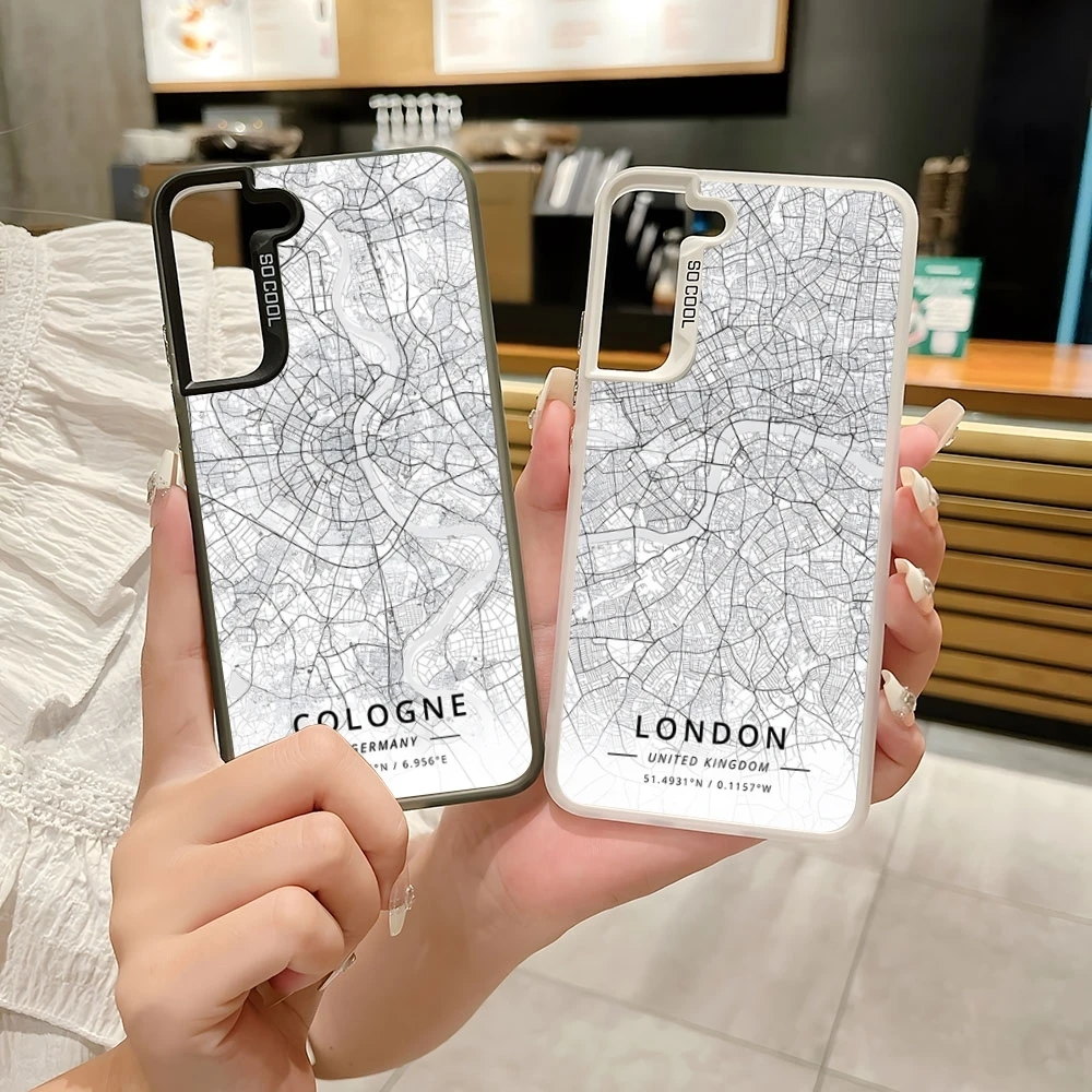 Чехол для телефона Paris Country Sketch City Map цветной серебристый модный чехол Samsung S 22 23 24