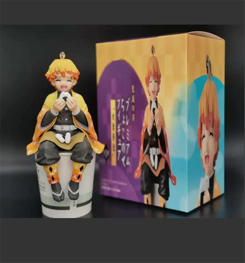 

Фигурки из аниме «рассекающий демонов»: Kimetsu no Yaiba Kamado Tanjirou Agatsuma Zenitsu, рисовые шарики «Eat», фигурка из ПВХ, Игрушечная модель