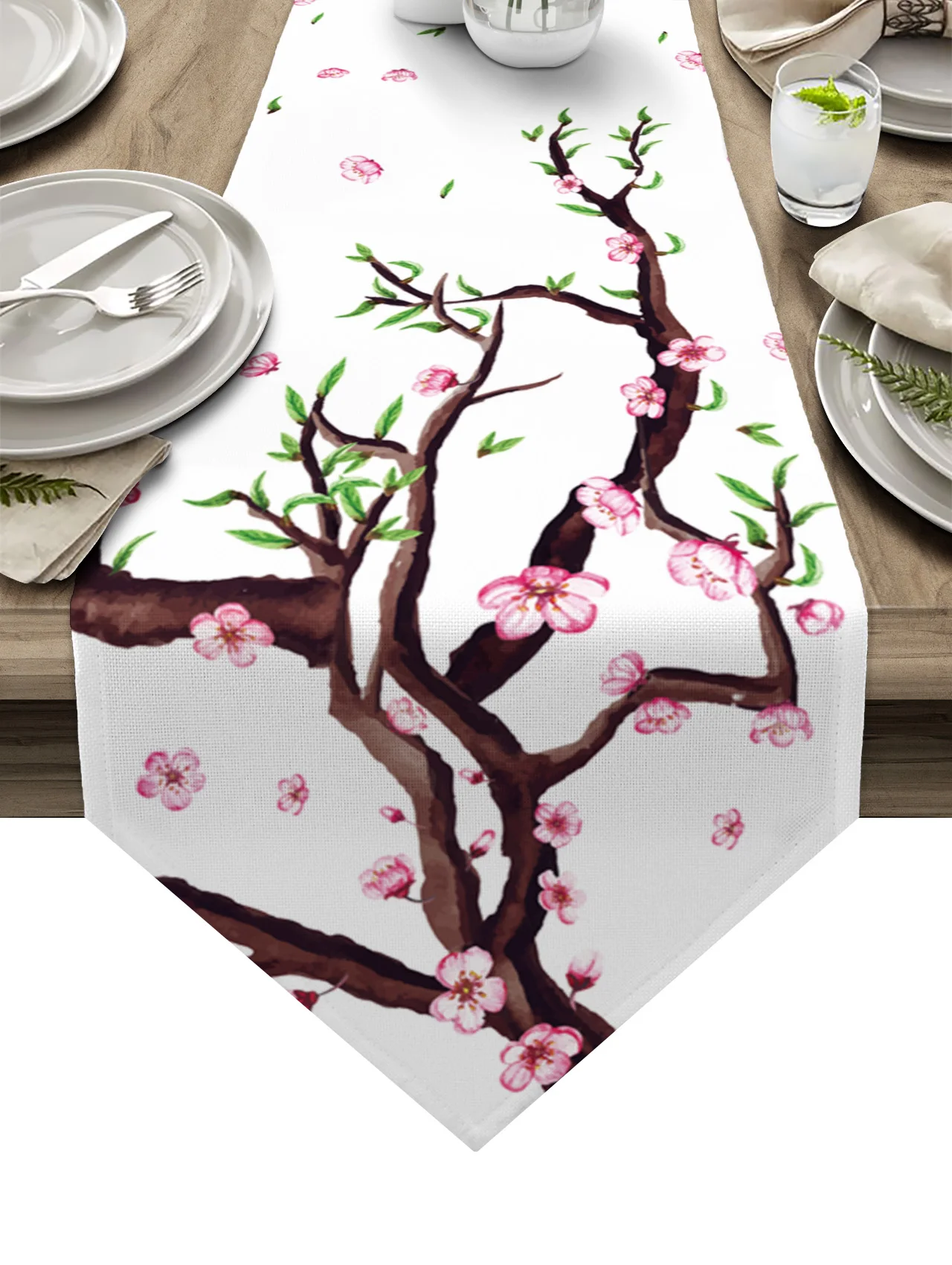 

Листья Сакура, ветки, настольные дорожки для гостиной, кухни, декор для стола, уличвечерние вечеринка, свадьба